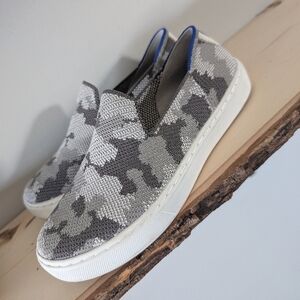 Rothy's Gray Camo Slip-On Sneakers